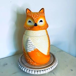 NEW CRAZY Cute FOX ceramic canister, cookie jar pairs well with Rae Dunn